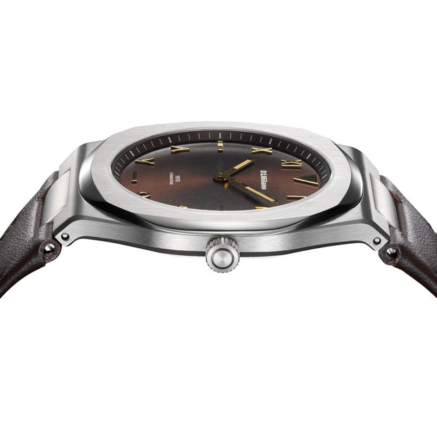 Men Ultra Thin 1970 Brown Watch