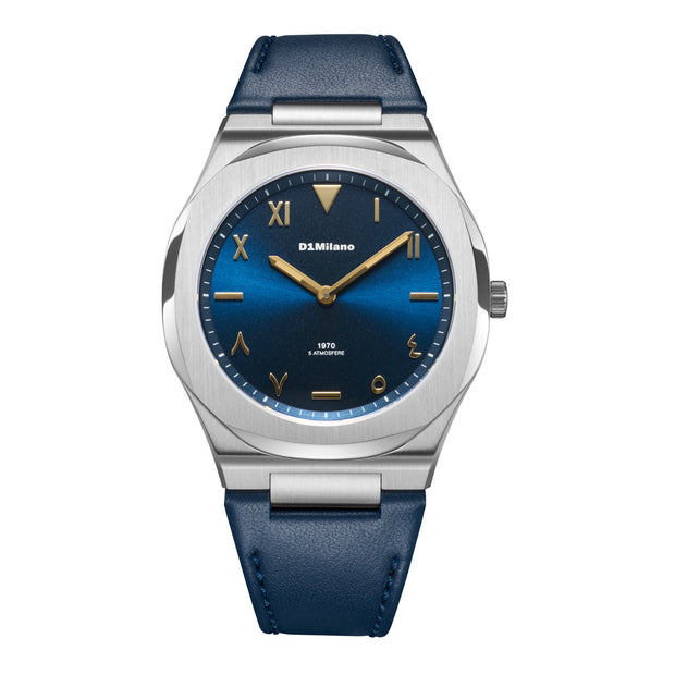 Men Ultra Thin 1970 Blue Watch