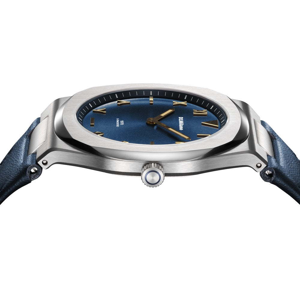 Men Ultra Thin 1970 Blue Watch