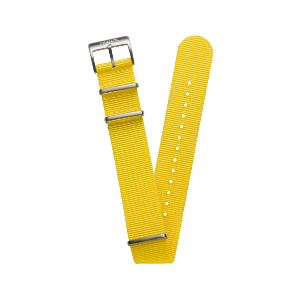 Men Nylon Nato Stainless Steel Strap Giallo Ginestra