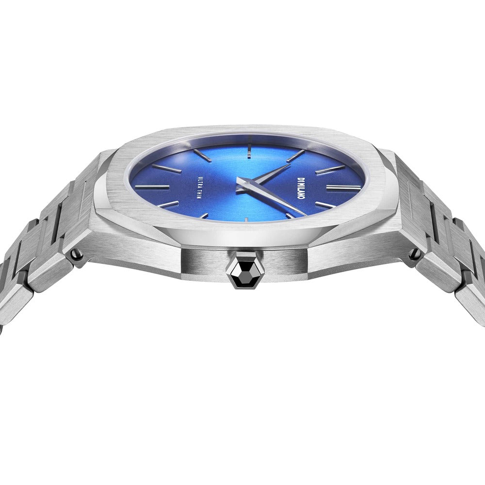 Men Ultra Thin Blue Watch