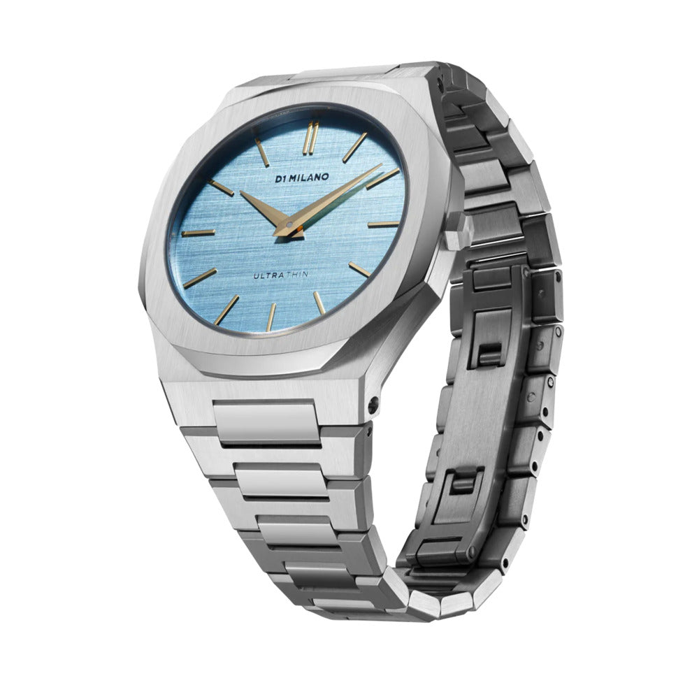 Ultra Thin Women Blue Quartz Analog Watch