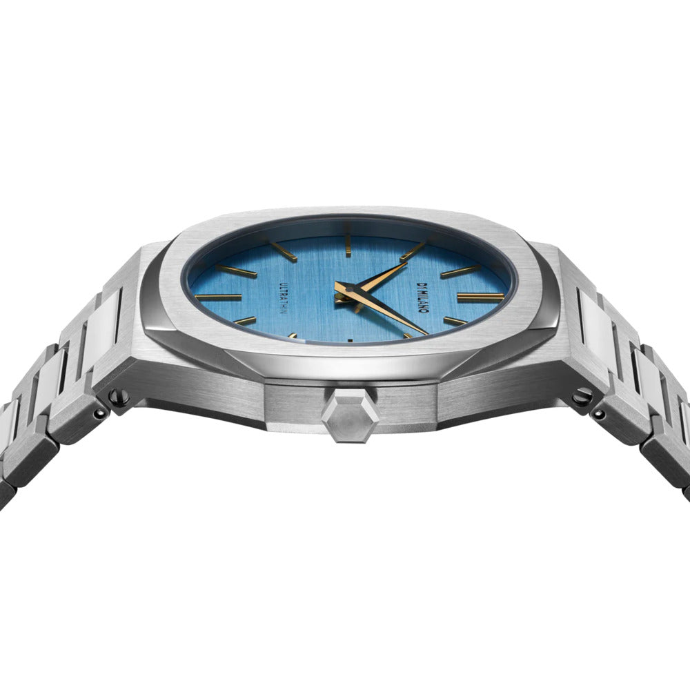 Ultra Thin Women Blue Quartz Analog Watch