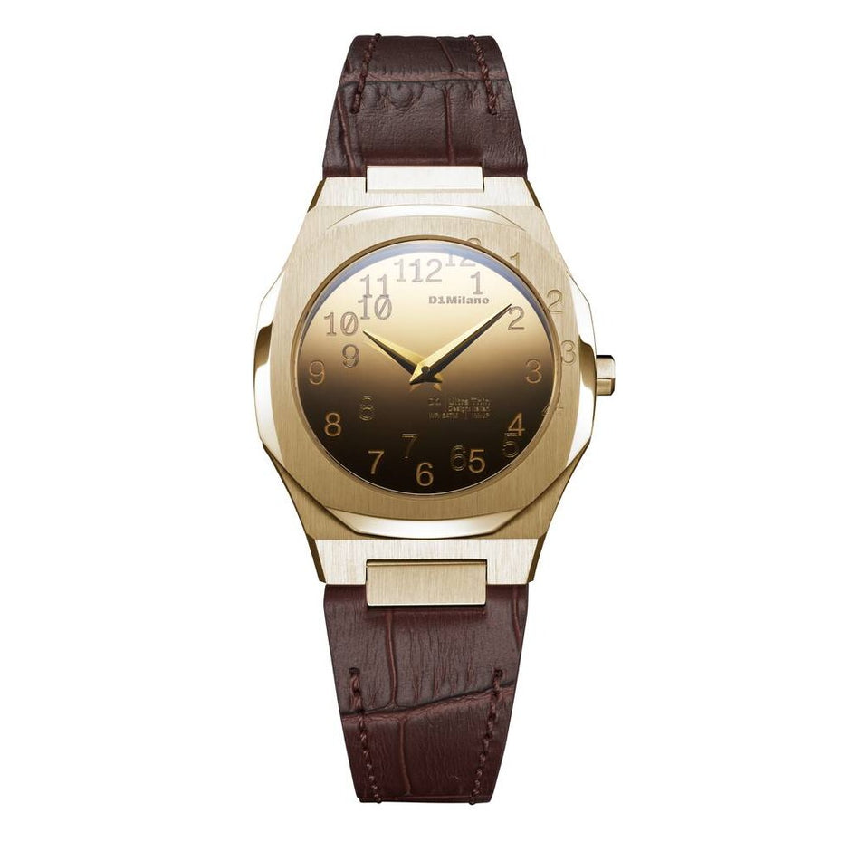 Men Ultra Thin Brown Watch