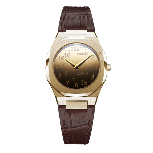 Men Ultra Thin Brown Watch