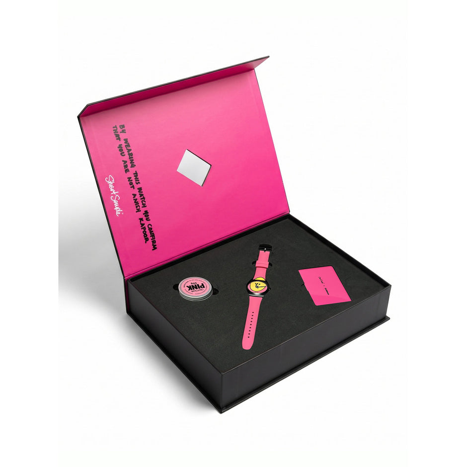 Men Canva Pink Watch