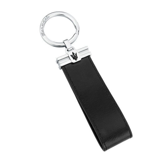 Men Recycled Leather Black Key Ring