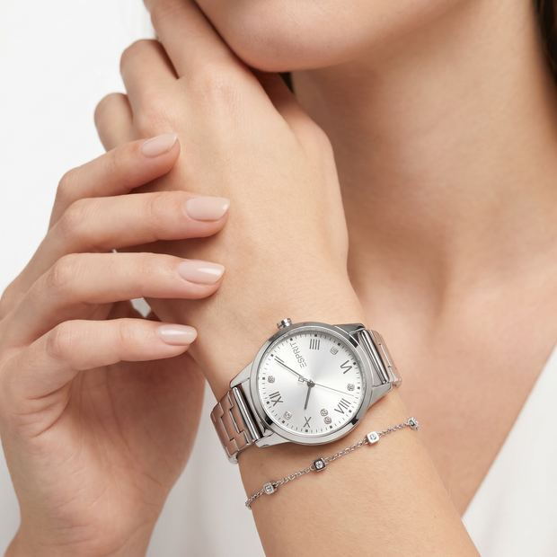Women Inaya Silver Watch Set