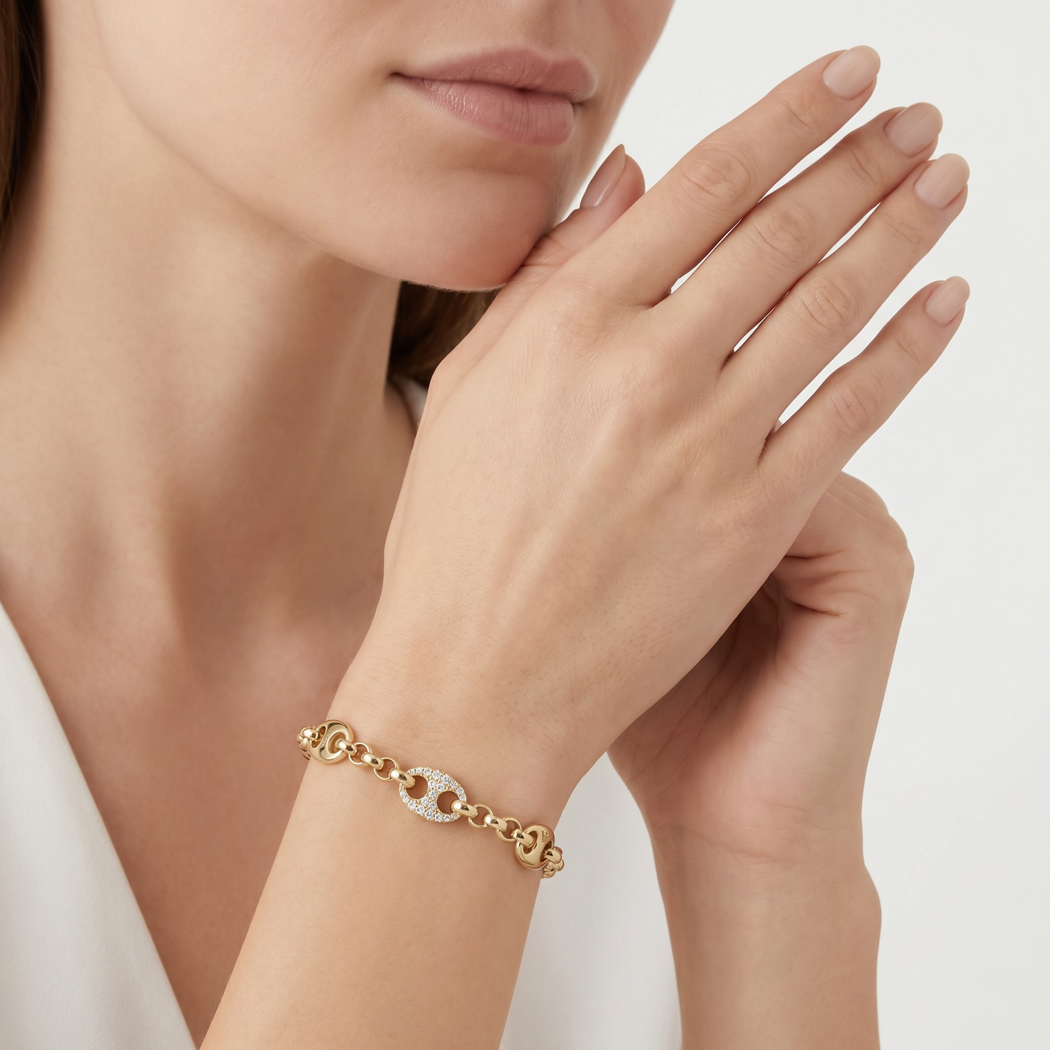 Women Eagle Logo Gold Bracelet