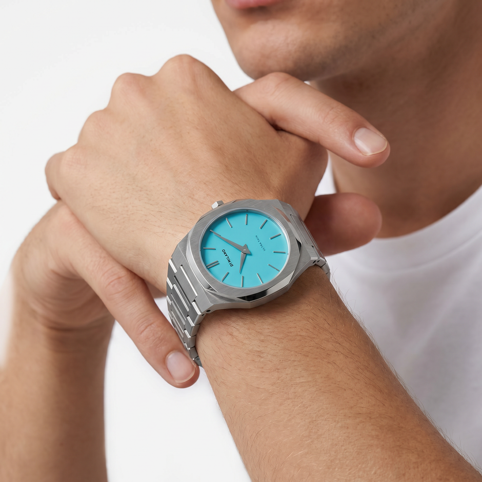 Men Ultra Thin Turquoise Watch