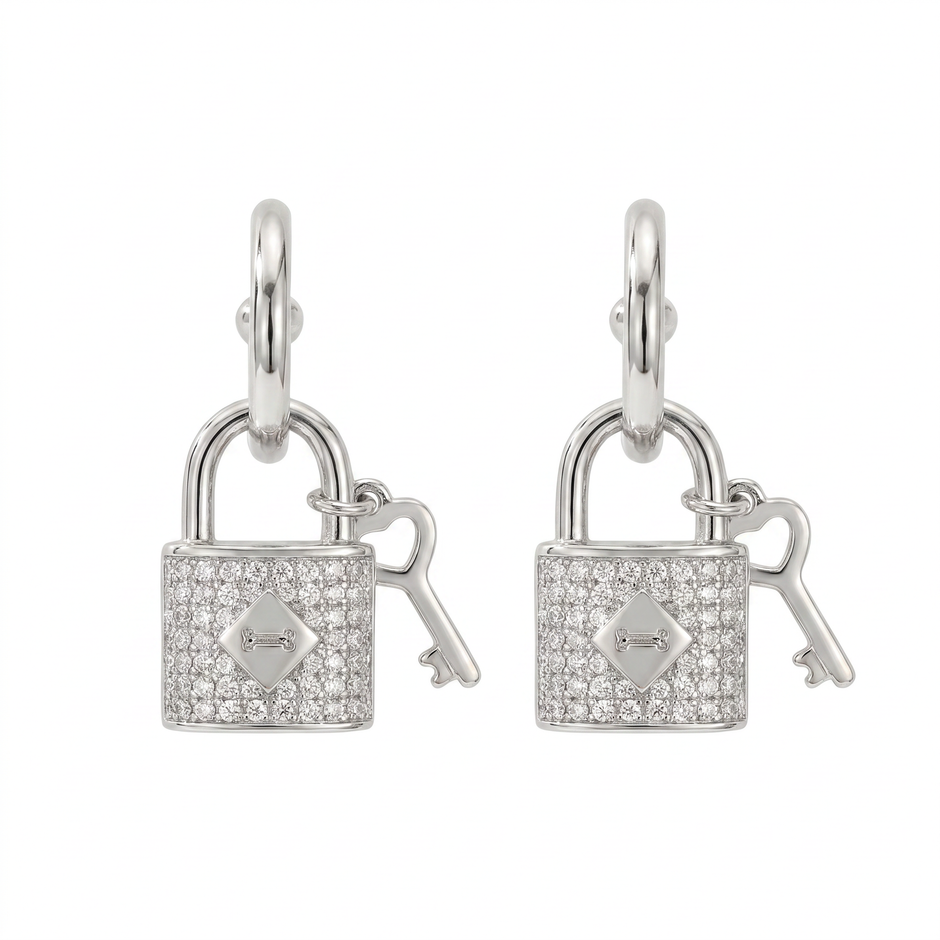Women Slim Round White Earring