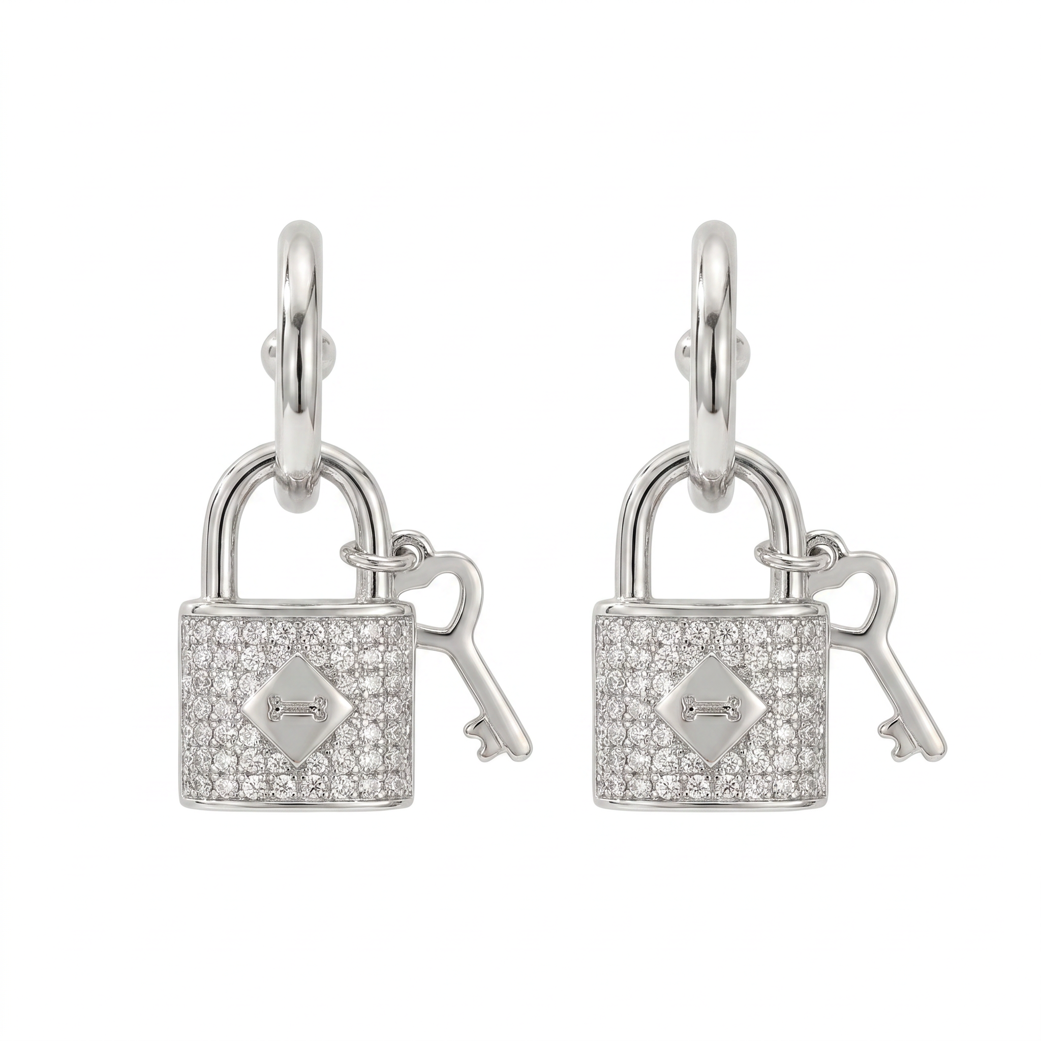 Women Slim Round White Earring