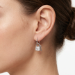 Women Slim Round White Earring