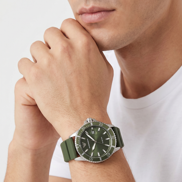 Men World Explorer Green Watch