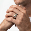 Men Eagle Logo Silver Ring