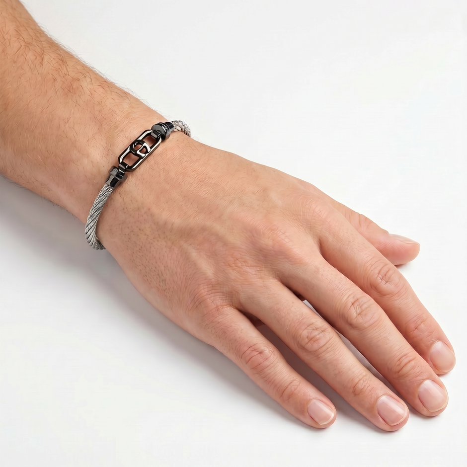 Men Ubaldo Silver Bangle