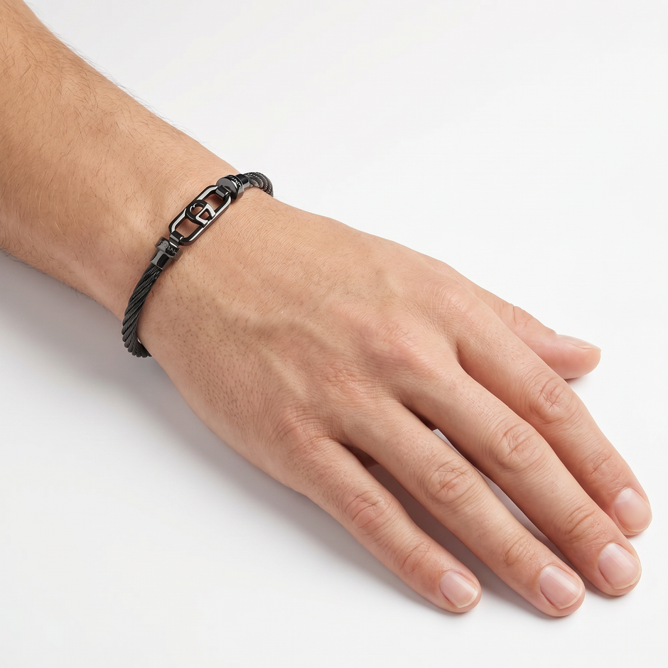 Men Ubaldo Black Bangle