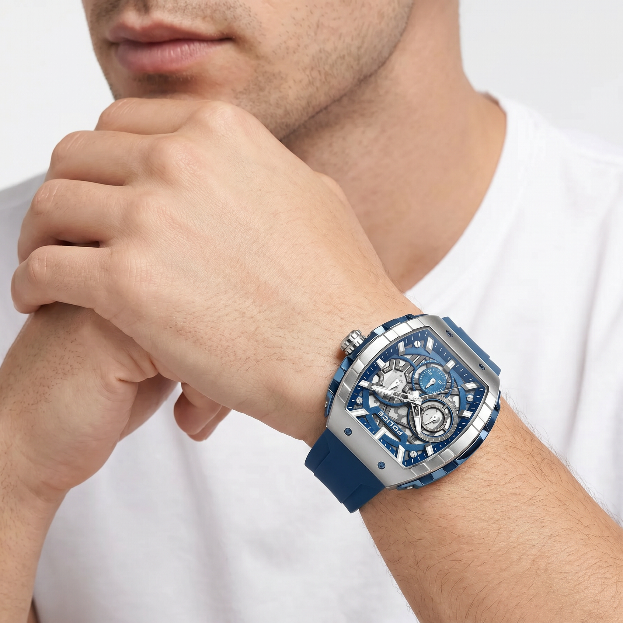 Men Flash Blue Watch